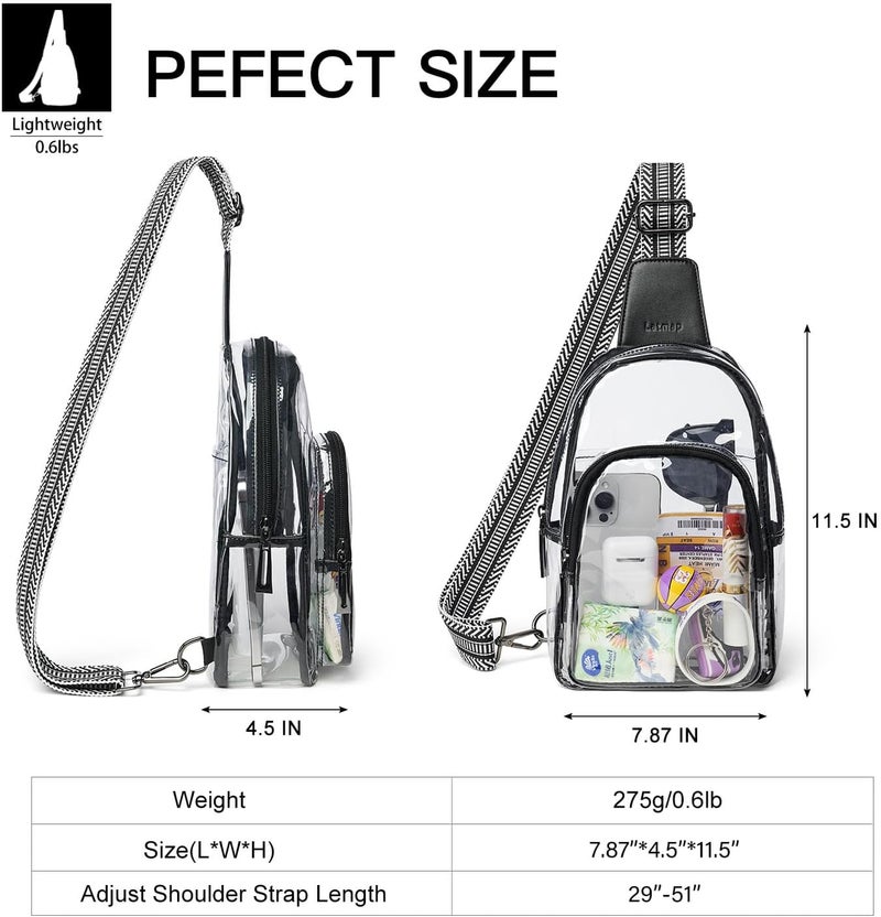 LATMAP Clear Bag for Stadium Events, Clear Purse for Women Stadium Crossbody Bag, Transparent Bag for Concerts Sports - Image 5
